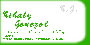 mihaly gonczol business card